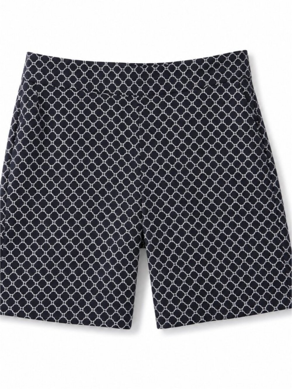 black and white geometric lattice print